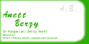 anett berzy business card